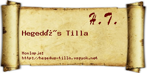 Hegedűs Tilla névjegykártya
